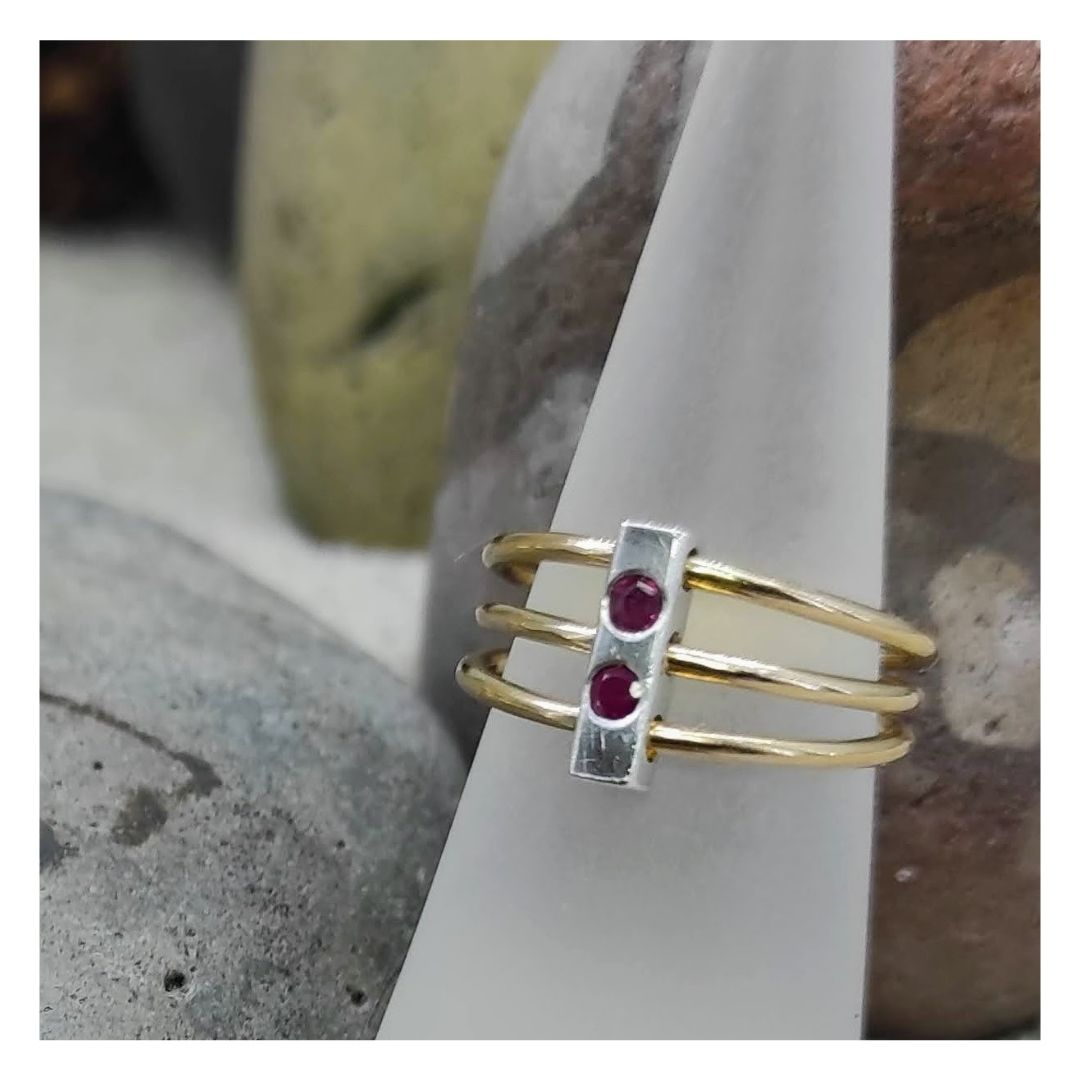 14ct Gold, Silver and Ruby Ring remodelled from family jewellery